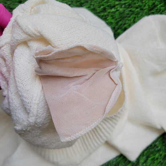 Vintage 90s MOD Sweater Womens Medium 20x23 White TanJay - Picture 12 of 12